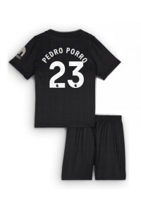 Tottenham Hotspur Pedro Porro #23 Jalkapallovaatteet Lasten Vieraspeliasu 2025-26 Lyhythihainen (+ Lyhyet housut)